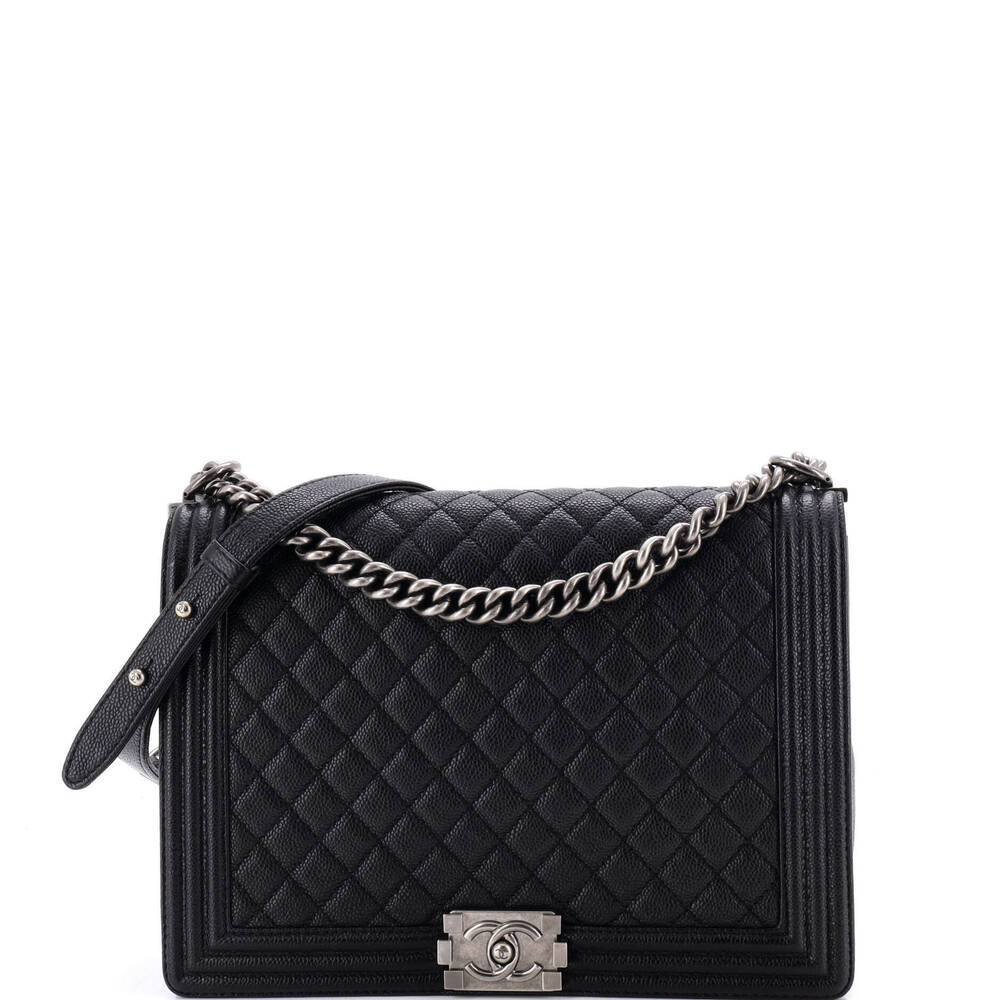 Chanel New Medium Boy Flap Bag Quilted Caviar